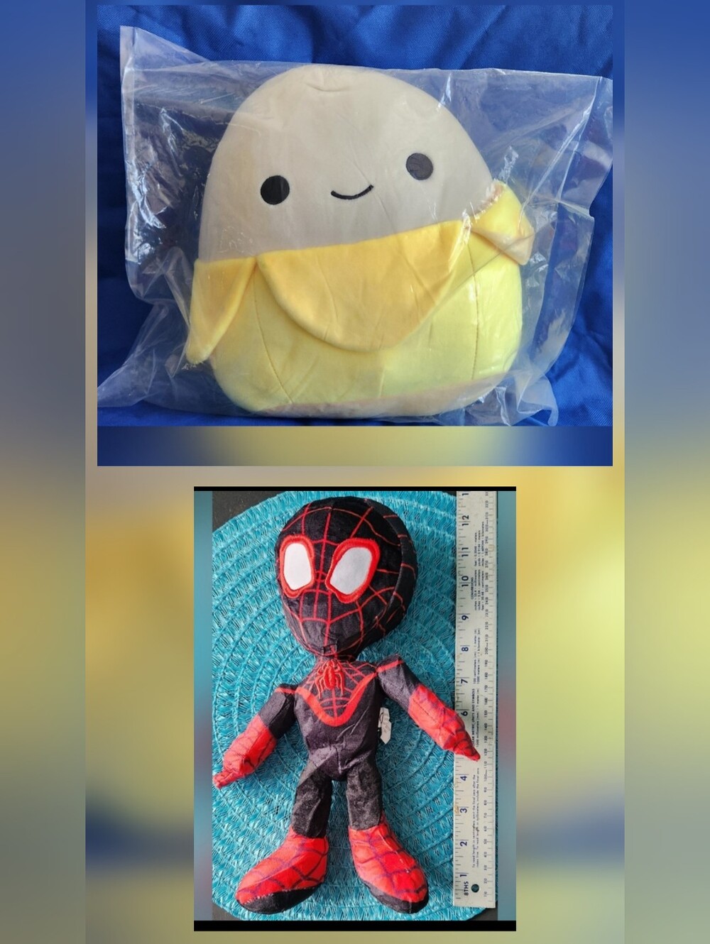 NWT Marvel Spidey Spider Miles Morales & Adorable Banana Pillow